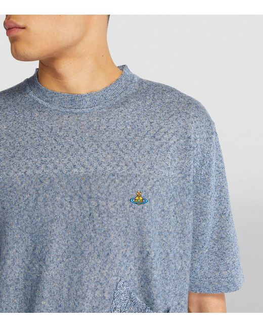 Vivienne Westwood Blue Knitted Orb T-shirt for men