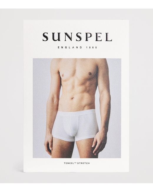 Sunspel White Tencel-Blend Stretch Trunks for men