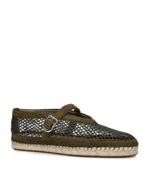 Alaïa Brown Suede Mesh Espadrilles