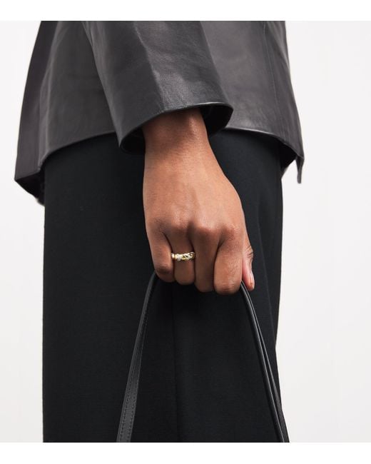 Nadine Aysoy Metallic And Diamond Cobra Stackable Ring