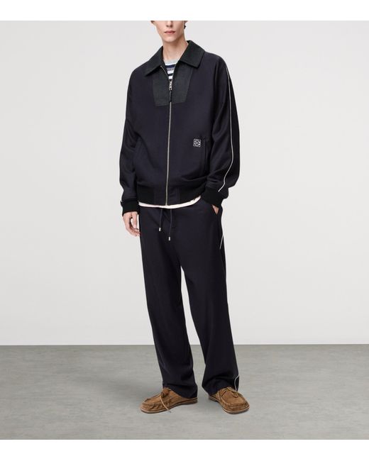 Loewe Blue Wool-Blend Track Jacket for men