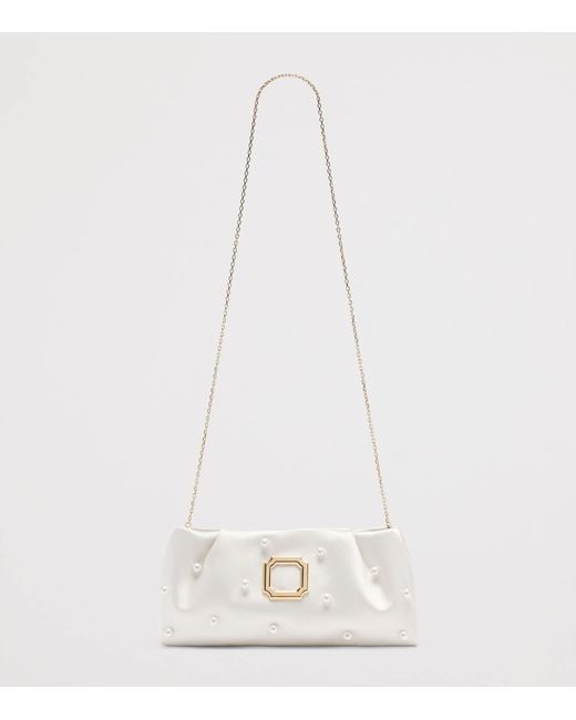 Malone Souliers Natural Satin Embellished Vittoria Clutch Bag