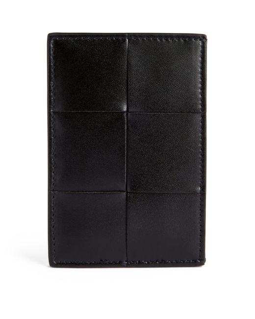 Bottega Veneta Black Leather Maxi Intrecciato Card Holder for men