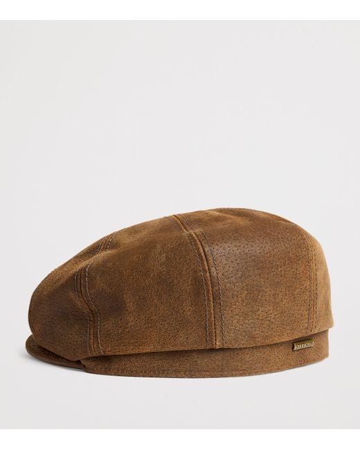 Stetson Brown Pigskin Hatteras Flap Cap for men