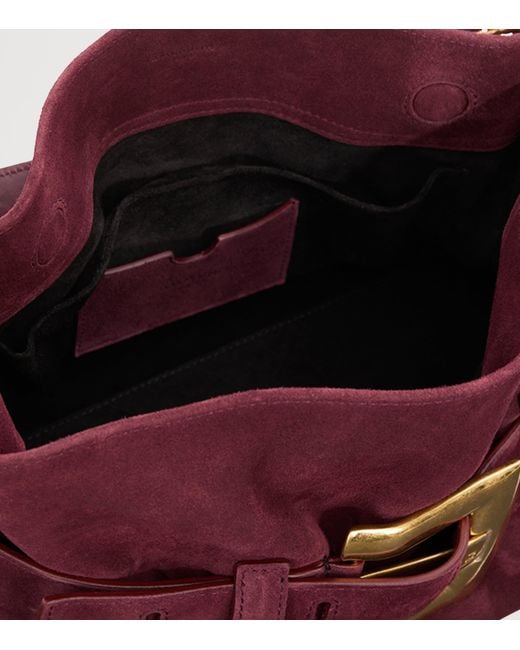 Balmain Purple Medium Suede Anthem Shoulder Bag