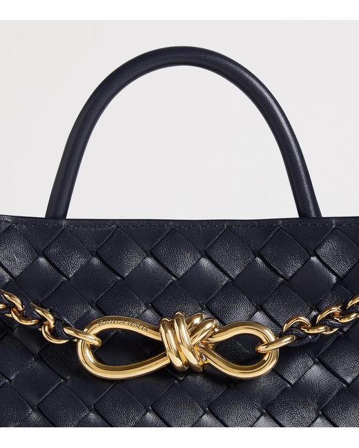 Bottega Veneta Blue Small Leather Andiamo Chain Shoulder Bag