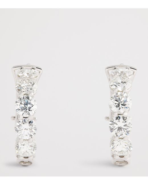 Harrods White And Diamond Hoop Earrings
