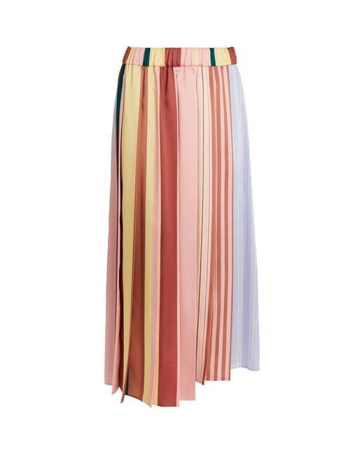 Weekend by Maxmara Pink Asymmetric Pleated Midi Skirt