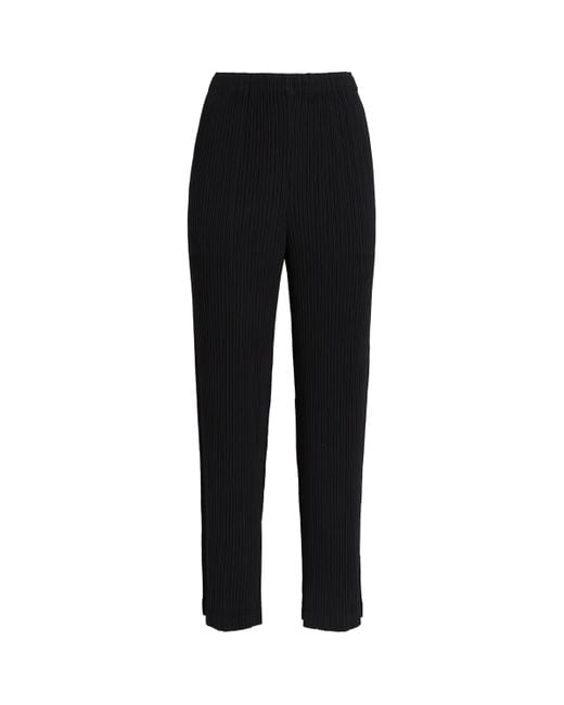 Issey Miyake Black Hatching Pleats Trousers