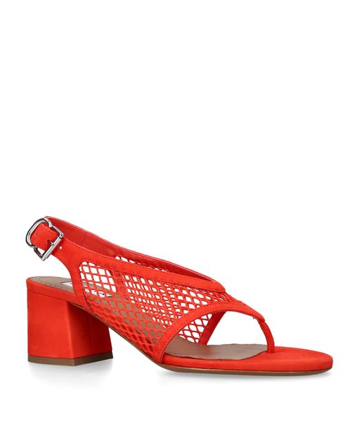 Alaïa Red Patent Leather Fishnet Sandals 55