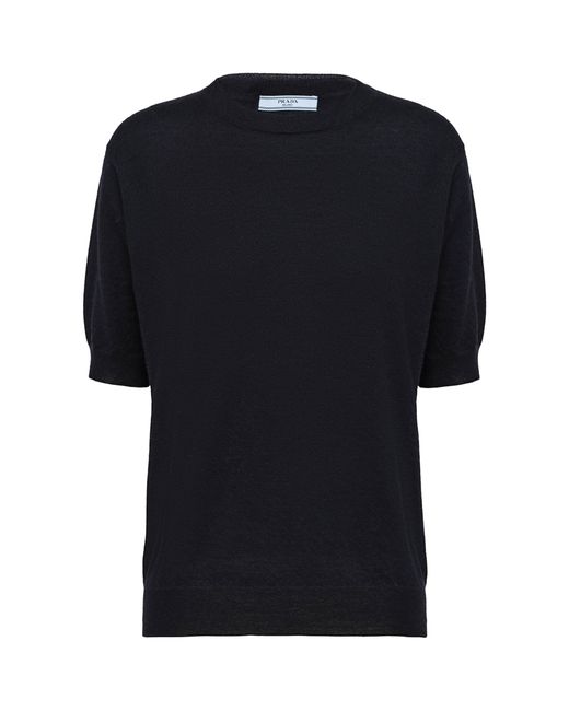 Prada Black Cashmere Crew-Neck Sweater