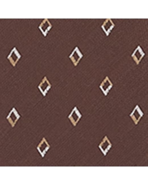 Emporio Armani Brown Silk Jacquard Diamond Tie for men