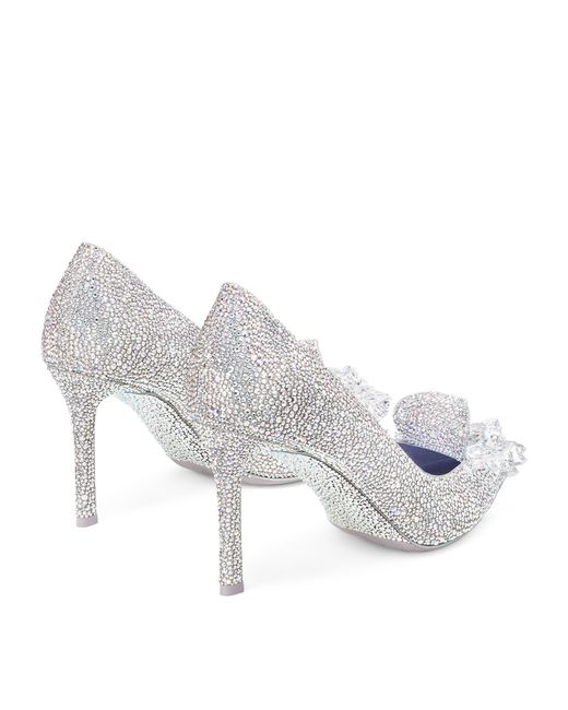 Jimmy Choo White Exclusive Crystal Slipper 85 Pumps