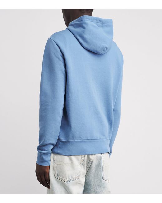 Polo Ralph Lauren Blue Cotton Loopback Fleece Polo Pony Hoodie for men