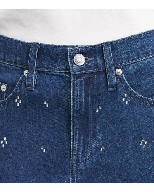 Maje Blue Embellished Wide-Leg Jeans