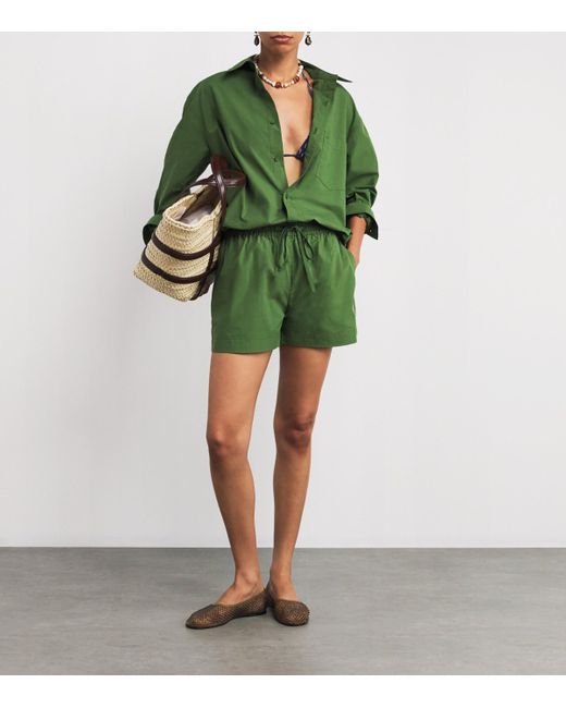 Matteau Green Organic Cotton Drawstring Shorts
