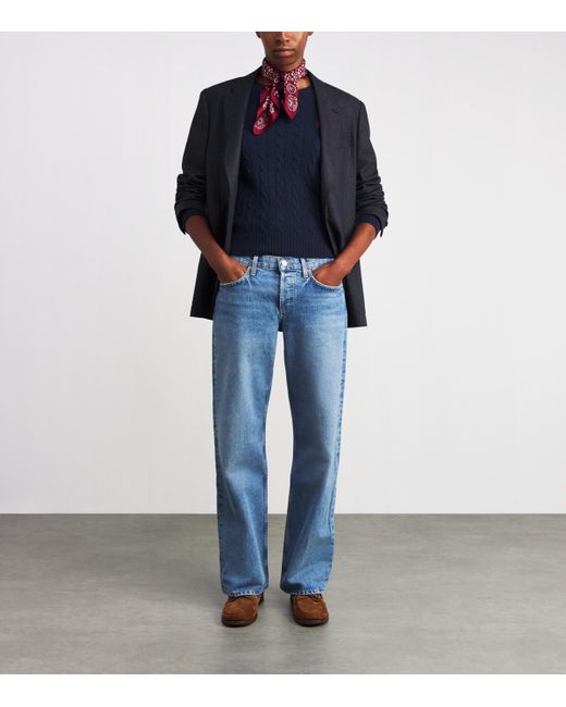 Polo Ralph Lauren Blue Wool-Cashmere Julianna Sweater