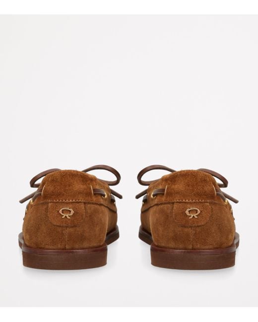 Gianvito Rossi Brown Suede Vandee Boat Shoes