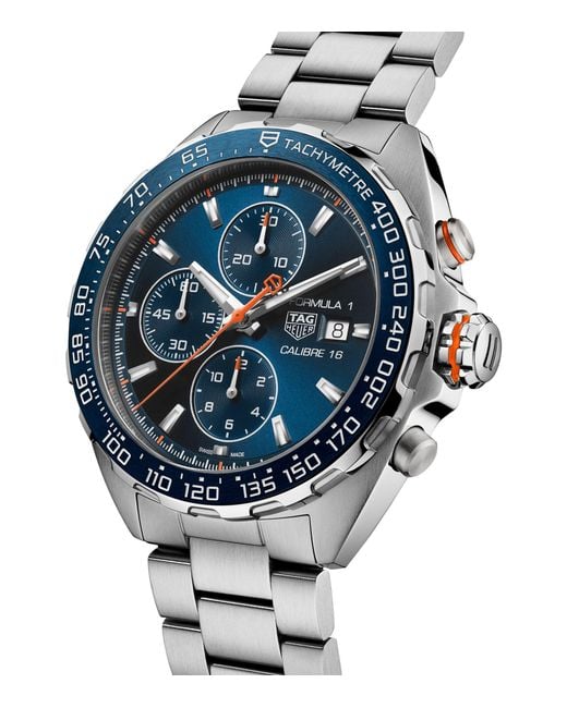 Tag Heuer Blue Stainless Steel Formula 1 Chronograph Watch 44mm for men