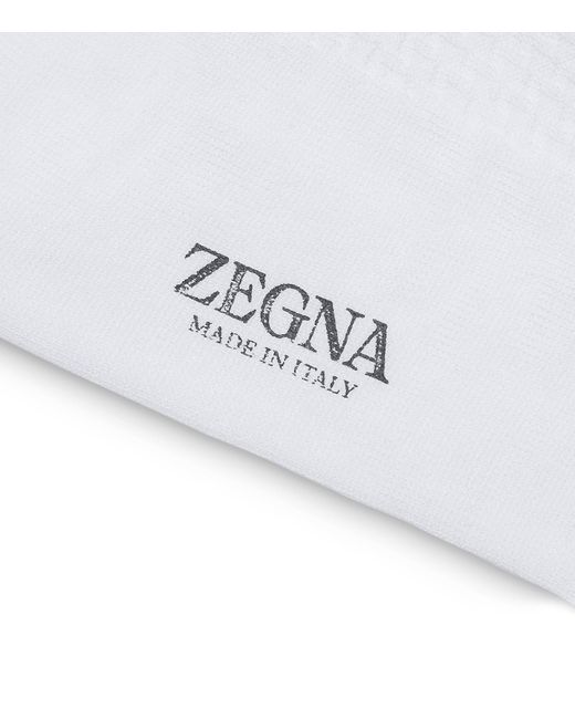 Zegna White Cotton-blend Ankle Socks for men