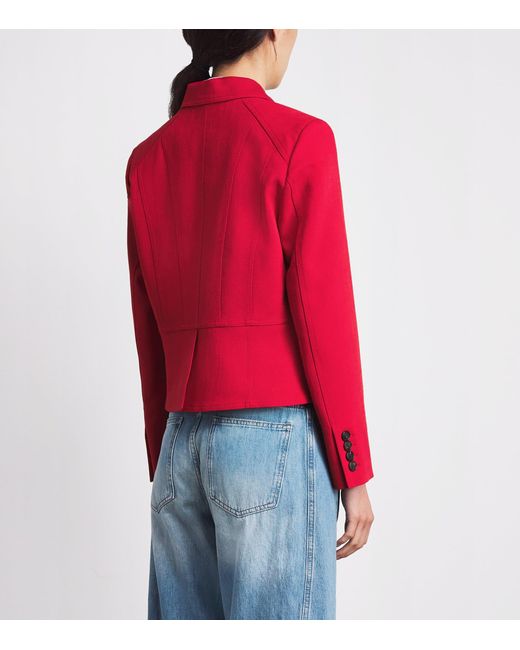 ME+EM Red Cropped Utility Blazer