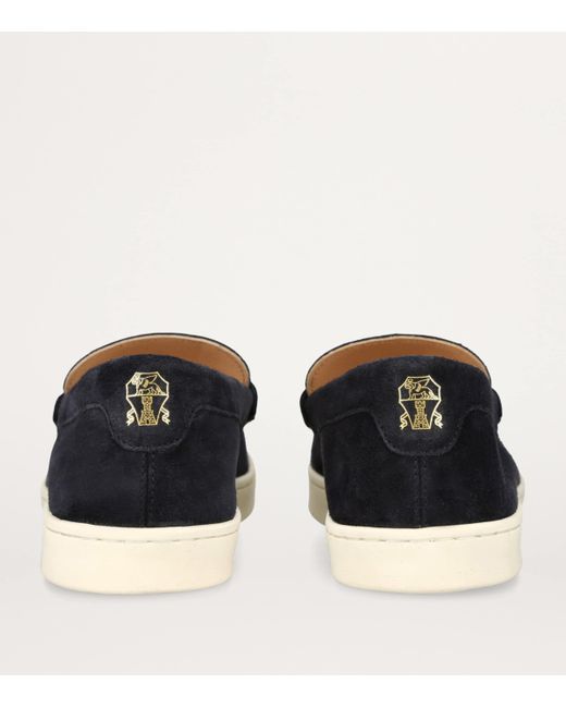 Brunello Cucinelli Black Suede Hybrid Loafers for men