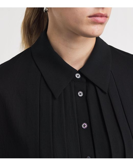 Joseph Black Pleated Antin Blouse