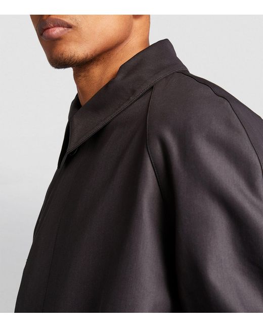 The Row Black Cotton-nylon Johnson Overcoat for men