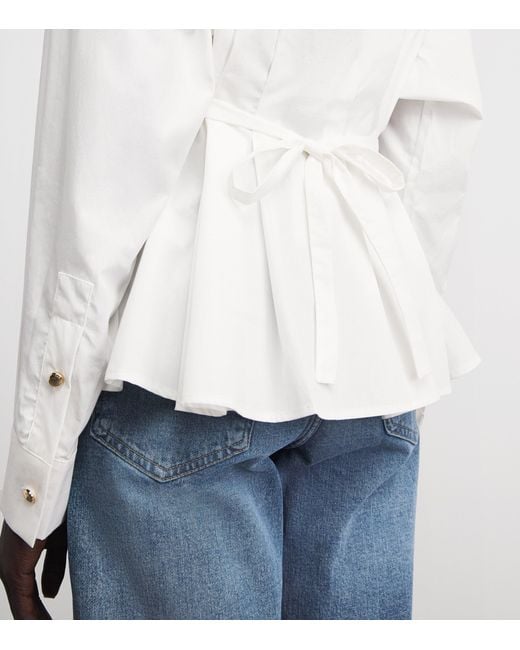 Maje White Cotton Fitted Lace-Up Shirt