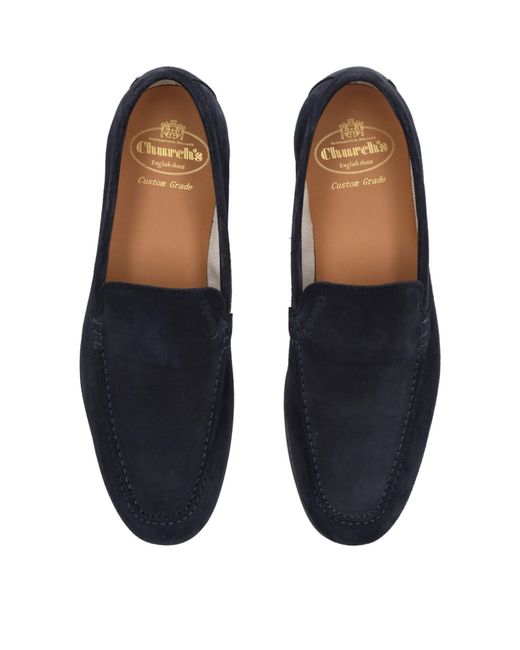 Church's Blue Suede Margate Loafers for men