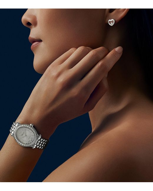 Chopard Metallic And Diamond Happy Diamonds Icons Earrings
