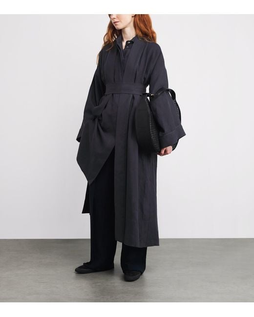 Eleventy Blue Linen Longline Shirt