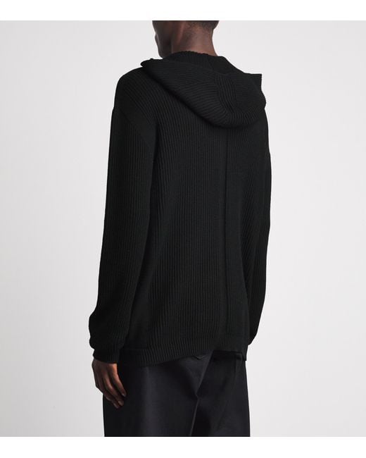 Rick Owens Black Cashmere Zip-Up Hoodie for men