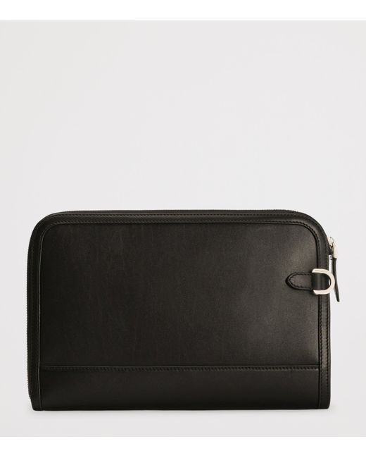 Dolce & Gabbana Black Plongé Calfskin Atene Pouch for men