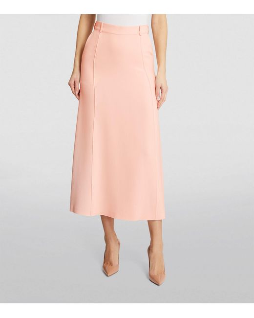 Kiton Pink A-line Midi Skirt