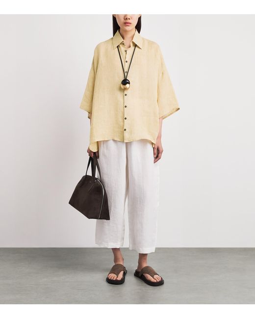 Eskandar Natural Linen Relaxed Shirt