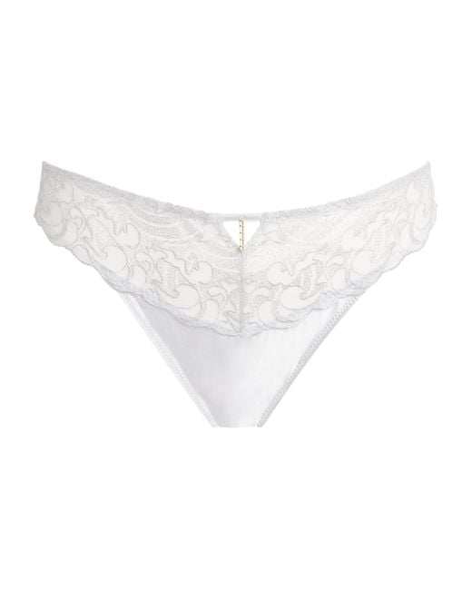Aubade White Lace-Trim Italian Briefs