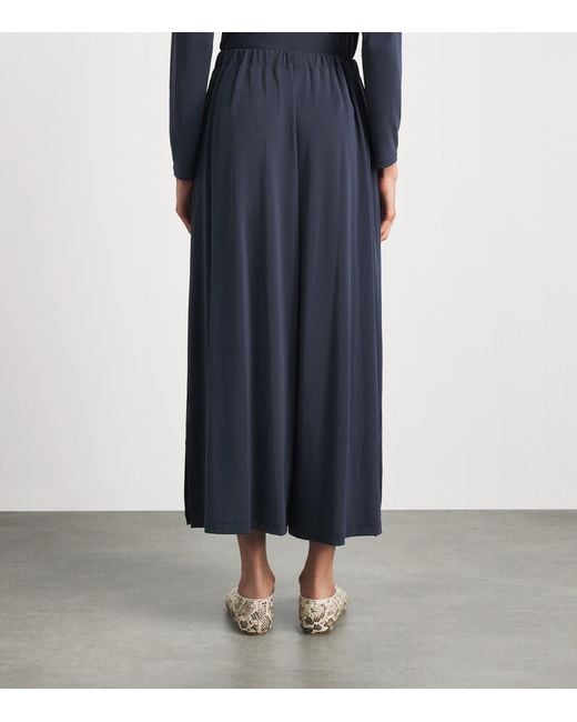 Issey Miyake Blue Drape Jersey Cropped Trousers
