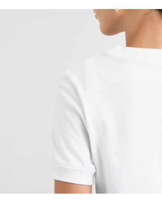 Dolce & Gabbana White Cotton Logo-Appliqué T-Shirt