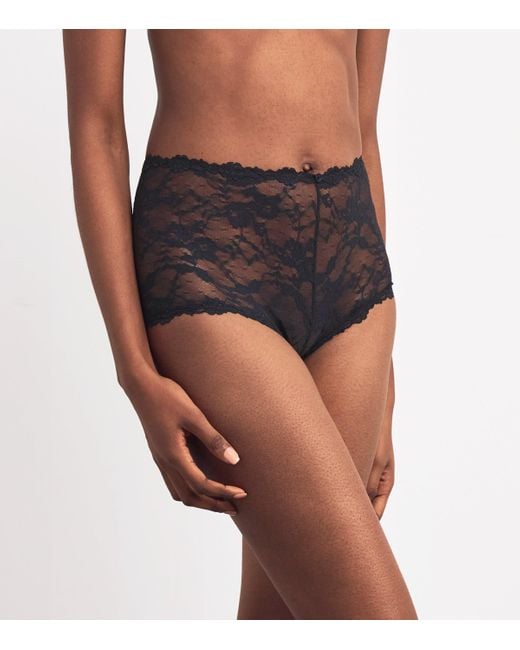 Skims Gray Stretch-Lace Boyshorts