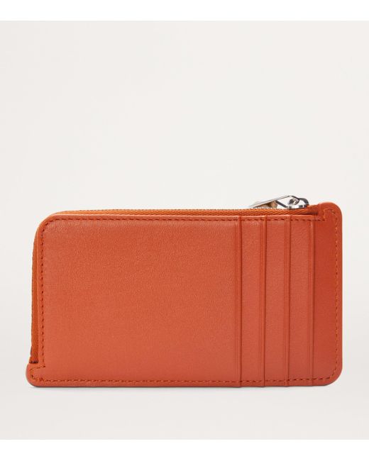 Loewe Orange Leather Knot Coin And Card Holder