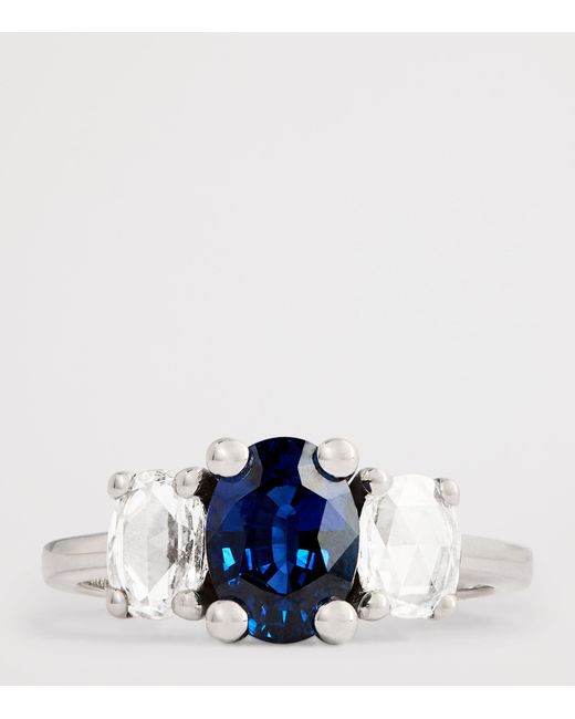 Suzanne Kalan White Diamond And Sapphire One Of A Kind Ring