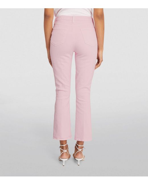 L'Agence Pink Cropped Mira Bootcut Jeans