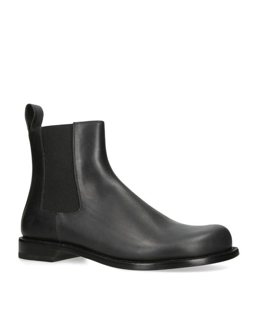 Loewe Black Leather Campo Chelsea Boots for men