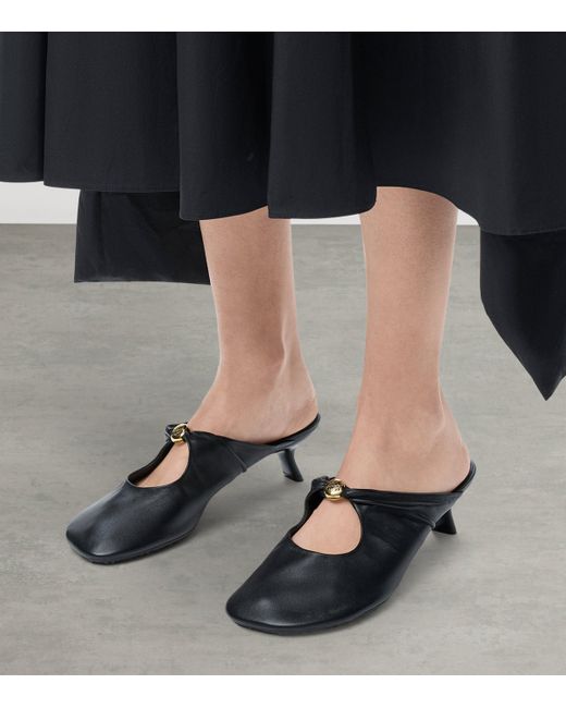 Loewe Black Lambskin Pebble Soft Heeled Mules 45