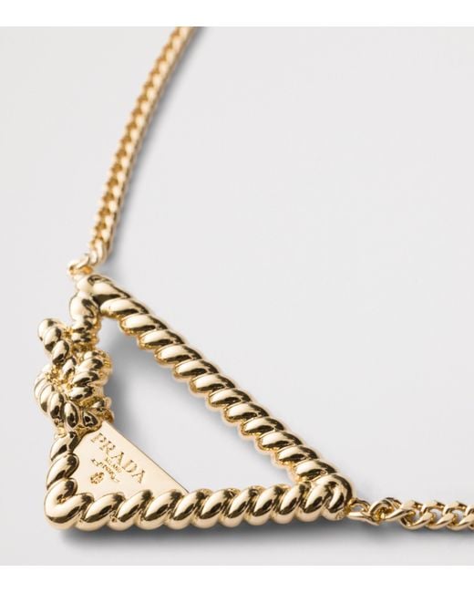 Prada Metallic Triangle Necklace