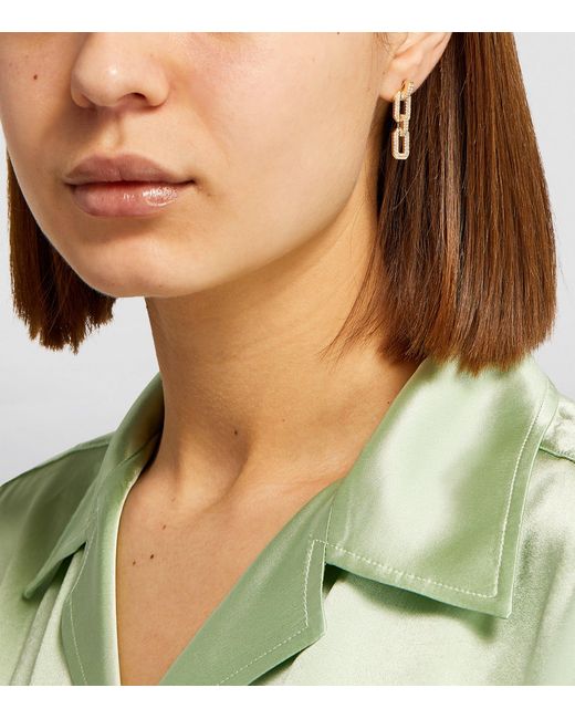 SHAY Metallic And Diamond Deco Chain Earrings