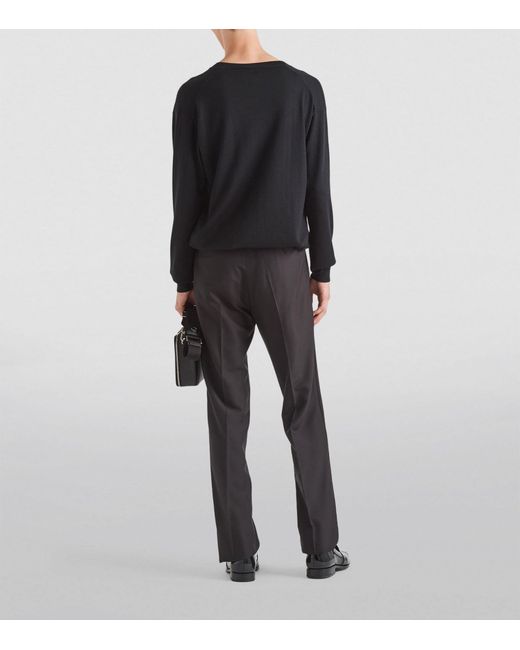 Prada Black Cashmere V-neck Sweater for men