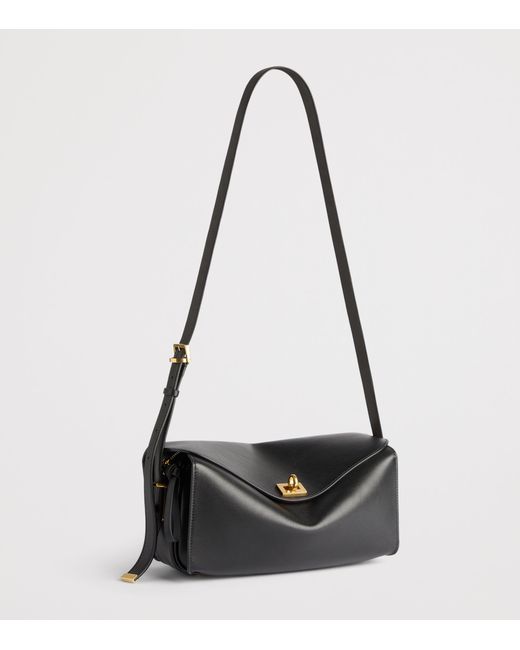 Balenciaga Black Medium Calfskin Le 7 Shoulder Bag