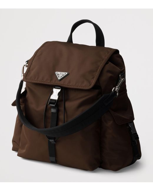 Prada Black Re-Nylon And Leather Explore Backpack for men